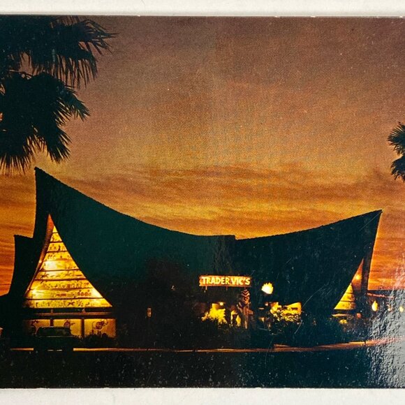 Trader Vics Scottsdale AZ Petley Vintage Postcard Mid-Century Architectural Desi - Picture 1 of 5